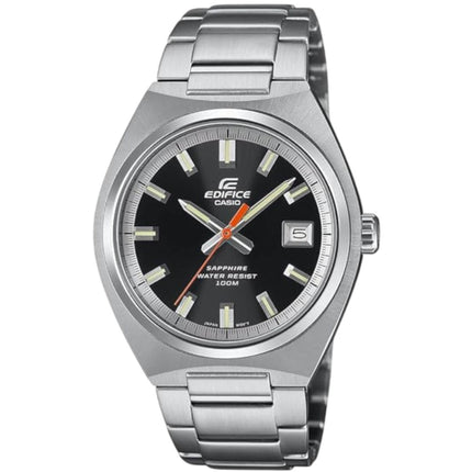 Casio Men's Watch - Edifice Quartz Black Dial Silver Steel Bracelet | EFB-109D-1AVCF ,
