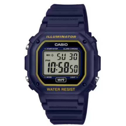 Casio Unisex Digital Watch - Illuminator Grey Digital Dial Blue Strap | F-108WH-2A2CF ,