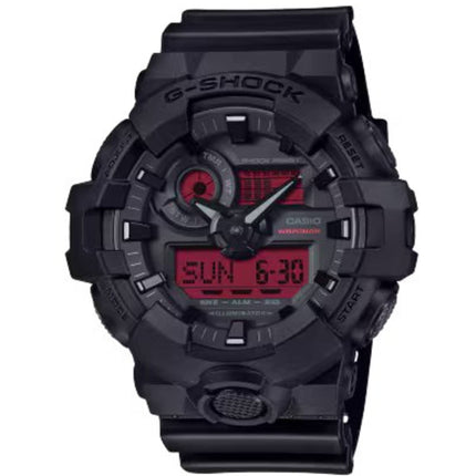 Casio Unisex Ana-digi Watch - G-Shock Word Time Black Resin Strap | GA-700BBR-1ACR ,