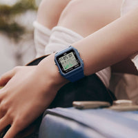 Casio Unisex Digital Watch - Alarm World Time Grey Dial Blue Resin Strap | LF-30W-2ACF ,
