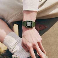 Casio Unisex Digital Watch - Alarm World Time WR Grey Dial Green Strap | LF-30W-3ACF ,