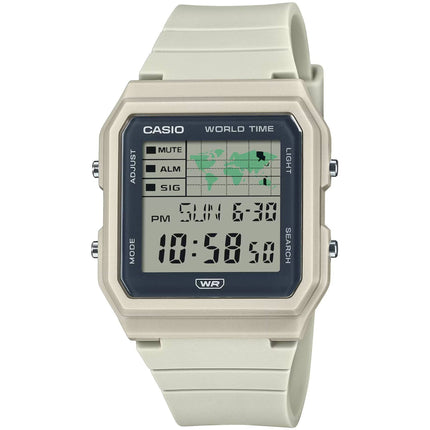 Casio Unisex Digital Watch - Alarm World Time WR Grey Dial Cream Strap | LF-30W-8ACF ,