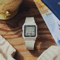 Casio Unisex Digital Watch - Alarm World Time WR Grey Dial Cream Strap | LF-30W-8ACF ,