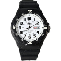 Casio Men's Watch - Quartz Day Date White Dial Black Resin Strap | MRW-200H-7BVCF ,