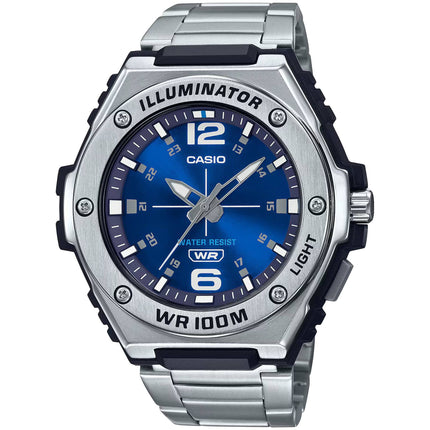 Casio Men's Analog Watch - Quartz Blue Dial Silver Tone Bracelet | MWA-100HD-2AVCF ,