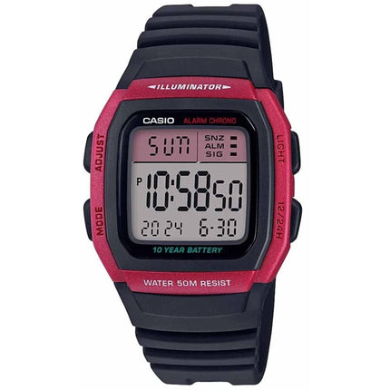 Casio Men's Digital Watch - Quartz Chrono Dual Time Black Resin Strap | W-96H-4AVCF ,
