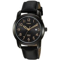 Timex Men's Watch - Highland Street Quartz Black Dial Leather Strap | TW2R298009J ,