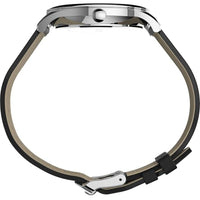 Timex Men's Watch - Easy Reader Quartz White Dial Black Leather Strap | TW2T718009J ,