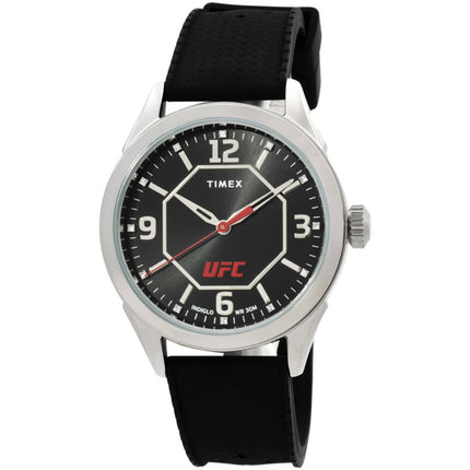 Timex Men's Watch - UFC Street Quartz Silver Case Black Silicone Strap | TW2V56100JT ,