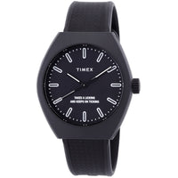 Timex Unisex Analog Watch - Urban Pop Quartz Tonneau Black Dial Strap | TW2W42100VQ ,