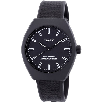 Timex Unisex Analog Watch - Urban Pop Quartz Tonneau Black Dial Strap | TW2W42100VQ ,