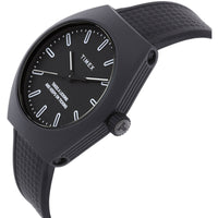 Timex Unisex Analog Watch - Urban Pop Quartz Tonneau Black Dial Strap | TW2W42100VQ ,
