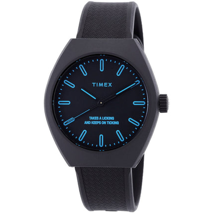Timex Unisex Analog Watch - Urban Pop Quartz Tonneau Black Dial Strap | TW2W42300VQ ,