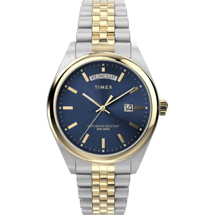 Timex Men's Watch - Legacy Quartz Blue Dial Two Tone Bracelet Day Date | TW2W42600VQ ,