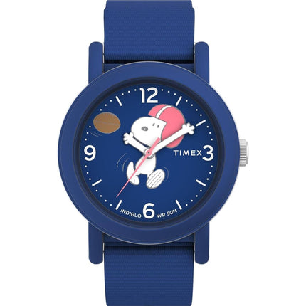 Timex Men's Watch - x Peanuts Snoopy Football Quartz Blue Dial Strap | TW2W48500VQ ,