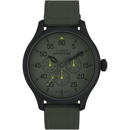 Timex Men's Watch - Expedition Field Quartz Black Case Green Dial Strap | TW4B310009J ,
