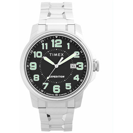 Timex Men's Watch - Expedition Field Black Dial Stainless Steel Bracelet | TW4B313009J ,