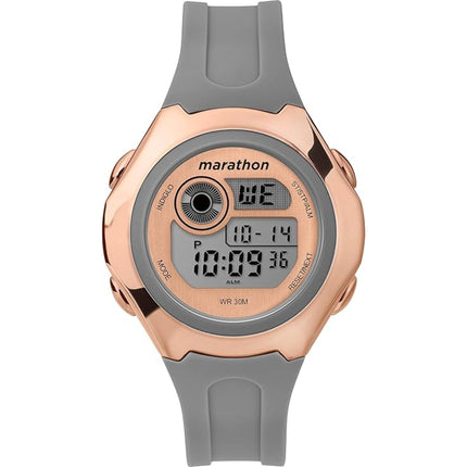 Timex Women's Digital Watch - Marathon Alarm Grey Resin Strap | TW5M331009J ,