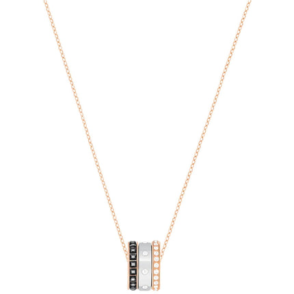 Swarovski Women's Pendant Necklace - Hint Black and Clear Crystals 3 Rings | 5353666 ,