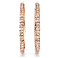 Swarovski Women's Hoop Earrings - Dextera Crystal Pavé Rose Gold Plated | 5383938 ,