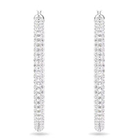 Swarovski Women's Hoop Earrings - Dextera Crystal Pavé Rhodium Plated | 5389432 ,