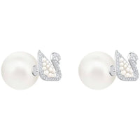 Swarovski Women's Stud Earrings - Iconic Swan Crystals and Pearls Pierced | 5416591 ,