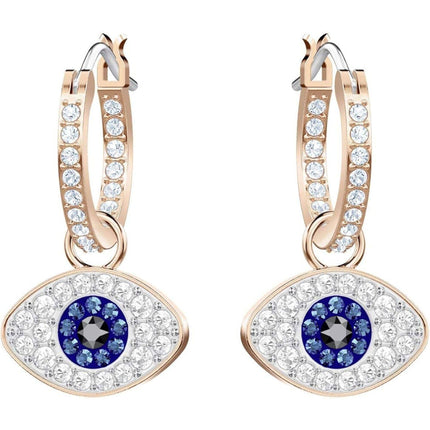 Swarovski Women's Hoop Earrings - Symbolica Evil Eye Symbol Rose Gold Tone | 5425857 ,