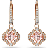 Swarovski Women's Drop Earrings - Una Pink Dancing Stone Rose Gold Plated | 5516477 ,