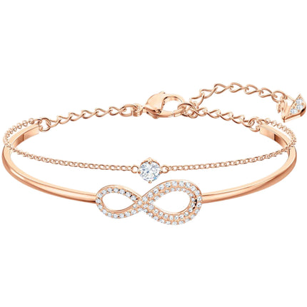 Swarovski Women's Bangle Bracelet - Infinity Rose Gold-Tone with Crystals | 5518871 ,
