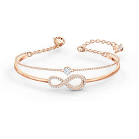 Swarovski Women's Bangle Bracelet - Infinity Rose Gold-Tone with Crystals | 5518871 ,