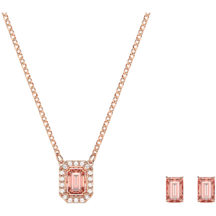 Swarovski Women's Angelic Set - Una Pink Octagon Cut Stones Rose Gold Tone | 5620548 ,
