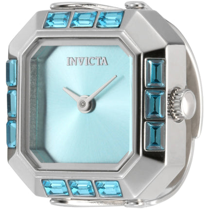 Invicta Women's Mini Ring Watch - Angel Light Blue Dial Silver Band Crystal | 49579 ,