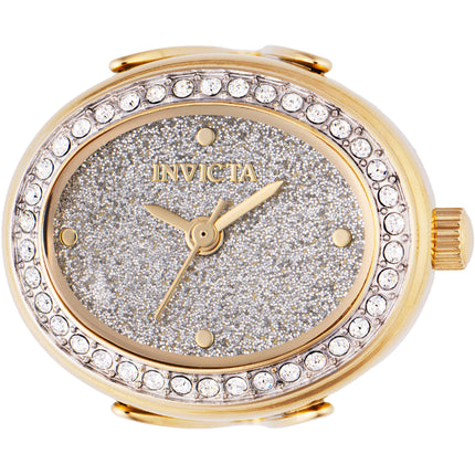 Invicta Women's Mini Ring Watch - Angel Silver Glitter Dial Yellow Gold Band | 49599 ,