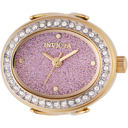 Invicta Women's Mini Ring Watch - Angel Pink Glitter Dial Yellow Gold Band | 49600 ,