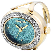 Invicta Women's Mini Ring Watch - Angel Green Glitter Dial Yellow Gold Band | 49602 ,