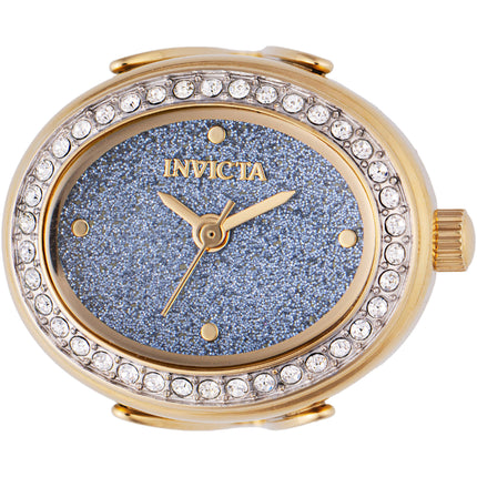 Invicta Women's Mini Ring Watch - Angel Blue Glitter Dial Yellow Gold Band | 49603 ,