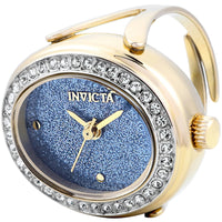 Invicta Women's Mini Ring Watch - Angel Blue Glitter Dial Yellow Gold Band | 49603 ,