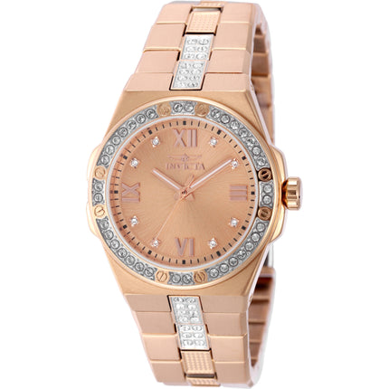 Invicta Women's Watch - Specialty Quartz Rose Gold Brass Dial Steel Bracelet | 50190 ,
