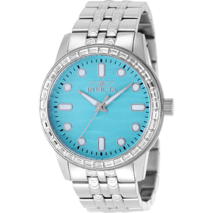 Invicta Men's Watch - Celestial Quartz Light Blue Dial Silver Steel Bracelet | 50195 ,