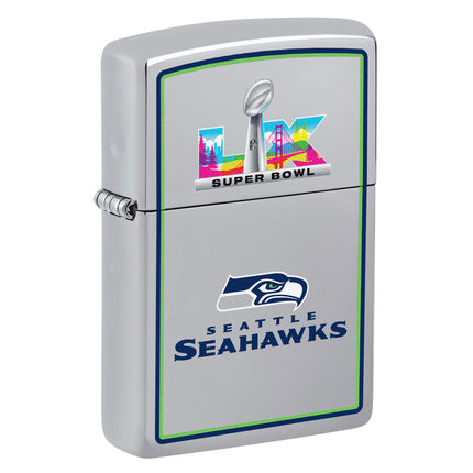 Zippo Windproof Pocket Lighter - NFL Super Bowl LX High Polish Chrome Finish | 47299 ,