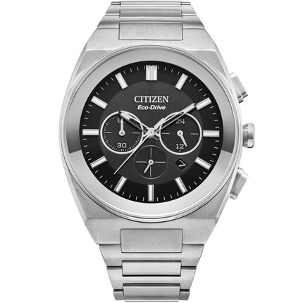 Citizen Men's Watch - Axiom SC Chronograph Black Dial Steel Bracelet | CA4580-50E ,