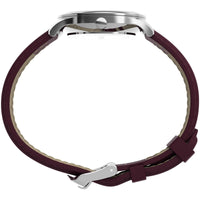 Timex Women's Watch - Easy Reader Quartz White Dial Burgundy Strap | TW2V36100JT ,