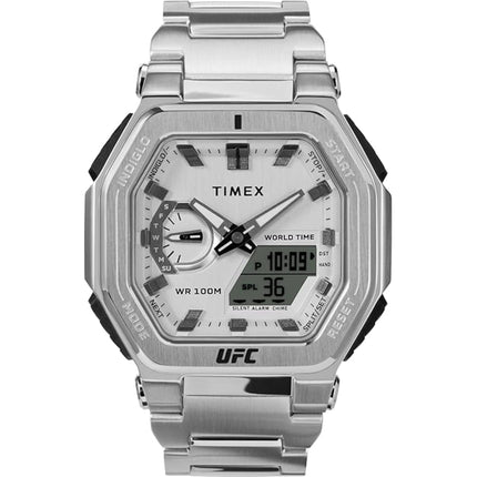 Timex Men's Watch - UFC Colossus Silver and Grey Analog-Digital Dial | TW2V84700JR ,