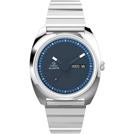 Timex Men's Watch - Q Timex Enigma Reissue Blue Dial Silver Bracelet | TW2W59800VQ ,