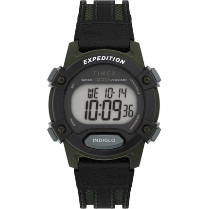 Timex Unisex Watch - Expedition Green Fabric and Black Leather Strap | TW4B28700JT ,