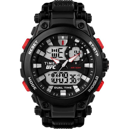 Timex Men's Watch - UFC Impact Analog-Digital Dial Black Resin Strap | TW5M52800JT ,