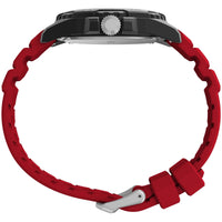 Timex Men's Watch - Main Street Quartz Black Dial Red Silicone Strap | TW5M61000JT ,