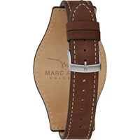 Bulova Men's Watch - Marc Anthony Quartz Blue Dial Brown Leather Strap | 96A313 ,