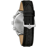 Bulova Men's Watch - High Precision Chronograph Black Dial Leather Strap | 96B371 ,