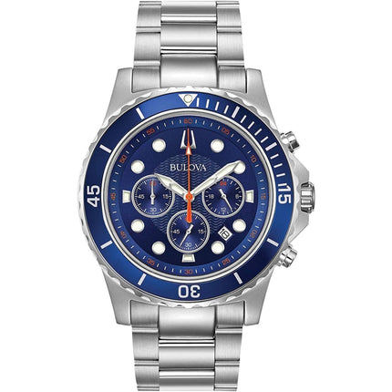 Bulova Men's Watch - Quartz Chronograph Blue Dial Stainless Steel Bracelet | 98B325 ,